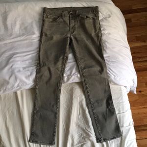 Levi’s 511 green denim jeans